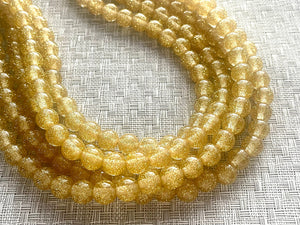 Five Strand Gold Glitter Resin Chunky statement necklace, big beaded jewelry, gifts for women, bib jewelry Multi-Strand necklace statement