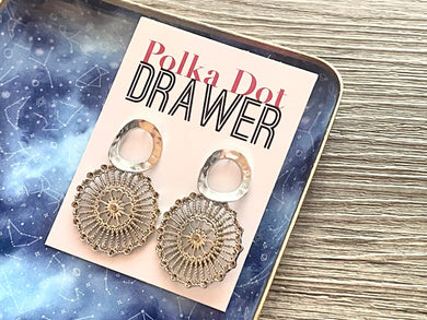 Silver Hammered earrings, oval statement earrings, metal jewelry, roundgeometric earrings pierced dangle drop chunky shiny rectangular brass