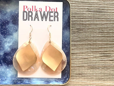 Gold Hammered earrings, flower statement earrings, metal jewelry, gold geometric earrings pierced dangle drop chunky shiny round brass
