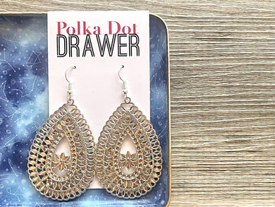 Silver Cut Out earrings, oval statement earrings, metal jewelry, round geometric earrings pierced dangle drop chunky shiny rectangular brass