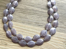 Load image into Gallery viewer, LAST ONE Gray Chunky Statement Necklace, big beaded bib necklace, gray jewelry, bridesmaid necklace, gray necklace, gray bridesmaid