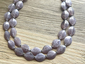 LAST ONE Gray Chunky Statement Necklace, big beaded bib necklace, gray jewelry, bridesmaid necklace, gray necklace, gray bridesmaid