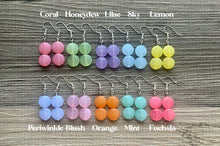 Load image into Gallery viewer, But A Dream Collection, Rainbow Geometric Jewelry set, pastel jewelry, resin coral green purple lilac periwinkle orange yellow bridesmaid