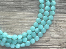 Load image into Gallery viewer, Mint Green Beaded Statement Necklace, beaded jewelry, light green jewelry, mojito beaded necklace, green earrings necklace, chunky