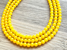 Load image into Gallery viewer, Orange Creamsicle 3 Strand Statement Necklace, Game Day Bridesmaid Jewelry dressy necklace beaded statement bib