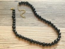 Load image into Gallery viewer, SALE! Simple black statement necklace, black necklace, gold necklace, bib chunky single strand necklace, gold and black jewelry