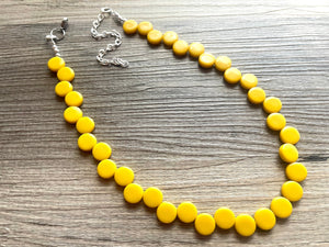 Yellow Single Statement Necklace, Chunky Jewelry Big Beaded Necklace, sunshine yellow Necklace, earrings Jewelry bubble