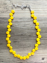 Load image into Gallery viewer, Yellow Single Statement Necklace, Chunky Jewelry Big Beaded Necklace, sunshine yellow Necklace, earrings Jewelry bubble