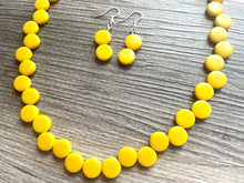 Load image into Gallery viewer, Yellow Single Statement Necklace, Chunky Jewelry Big Beaded Necklace, sunshine yellow Necklace, earrings Jewelry bubble