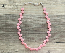 Load image into Gallery viewer, Blush Pink Double Statement Necklace, Chunky Jewelry Big Beaded Necklace, light pink Necklace, baby pink Jewelry bubble Earrings