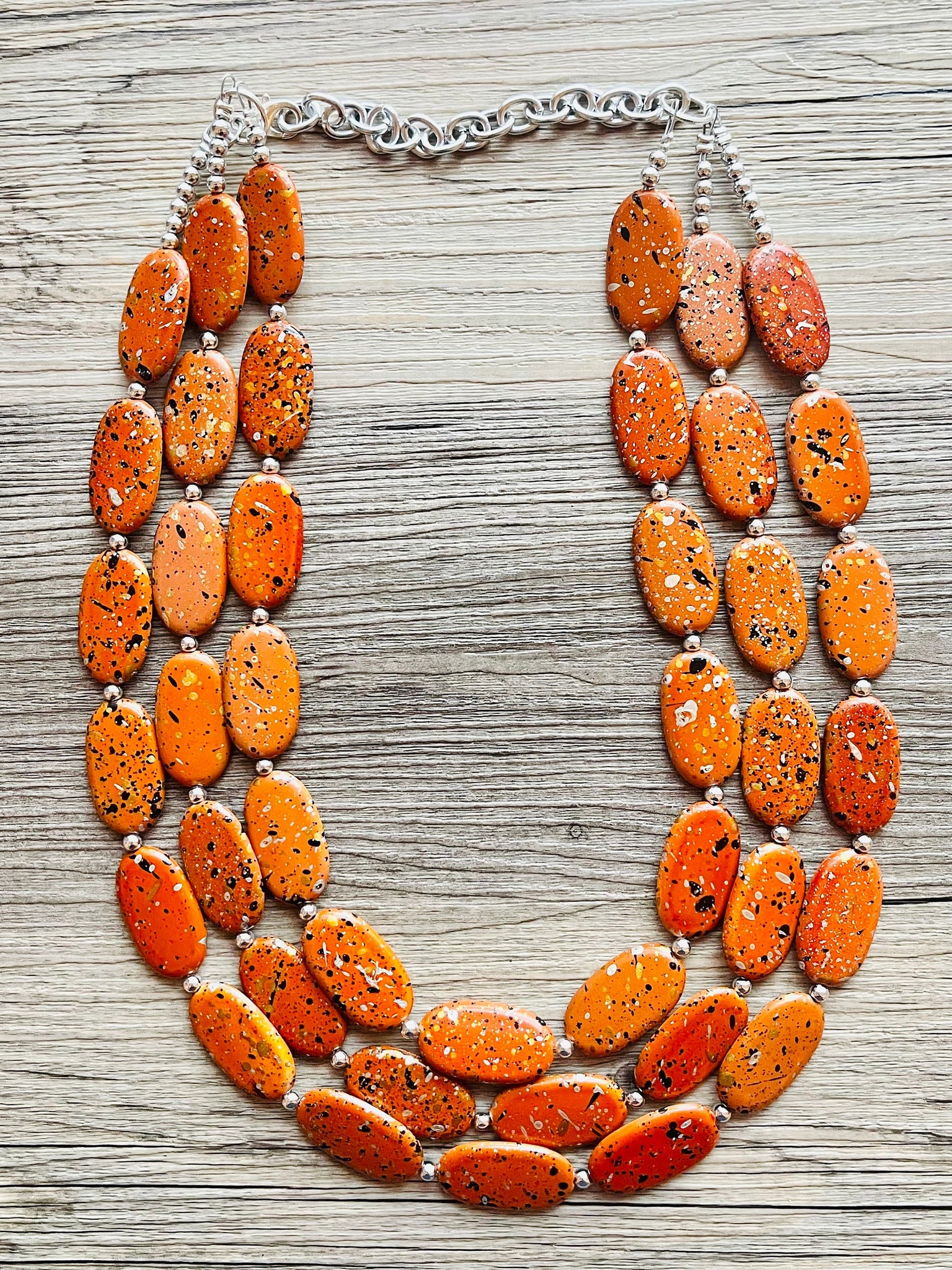 Vintage Orange Turquoise Howlite Nugget Beads Necklace Chunky Rock Stones |  eBay