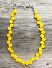 Load image into Gallery viewer, Yellow Single Statement Necklace, Chunky Jewelry Set Big Beaded Necklace, sunshine yellow Necklace, earrings Jewelry bubble