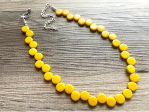 Yellow Single Statement Necklace, Chunky Jewelry Set Big Beaded Necklace, sunshine yellow Necklace, earrings Jewelry bubble