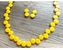 Load image into Gallery viewer, Yellow Single Statement Necklace, Chunky Jewelry Set Big Beaded Necklace, sunshine yellow Necklace, earrings Jewelry bubble