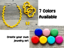 Load image into Gallery viewer, Yellow Single Statement Necklace, Chunky Jewelry Set Big Beaded Necklace, sunshine yellow Necklace, earrings Jewelry bubble