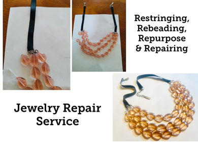 Jewelry Repair Service, Restring jewelry, remake old vintage pieces, repurpose family heirloom necklace earring or bracelet remake kit