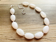 Load image into Gallery viewer, White chunky statement necklace, bib jewelry cloudy white necklace, white jewelry, white beaded necklace, white bubble, cloud earrings set