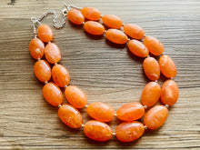 Load image into Gallery viewer, Bright Chunky Orange Statement Necklace, Big beaded jewelry, Double Strand Statement Necklace, Bib necklace creamsicle bridesmaid wedding