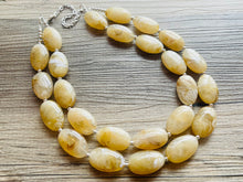 Load image into Gallery viewer, Champagne Chunky Statement Necklace, Big beaded jewelry, light brown statement, chunky champagne jewelry, beaded jewelry, big beaded tan