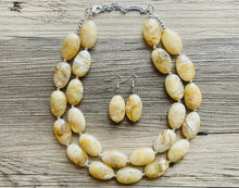Load image into Gallery viewer, Champagne Chunky Statement Necklace, Big beaded jewelry, light brown statement, chunky champagne jewelry, beaded jewelry, big beaded tan