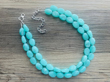 Load image into Gallery viewer, SpearMint 2 strand Statement Necklace, Chunky Beaded Necklace, Mint Green Jewelry, Spring Jewelry, green thick Necklace, green beaded mint