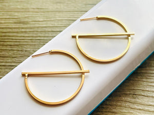 Strikeout! Gold Earrings, drop Metal Hoop Earrings, filigree jewelry, metallic gold jewelry cutout earrings metal geometric 42mm Circle