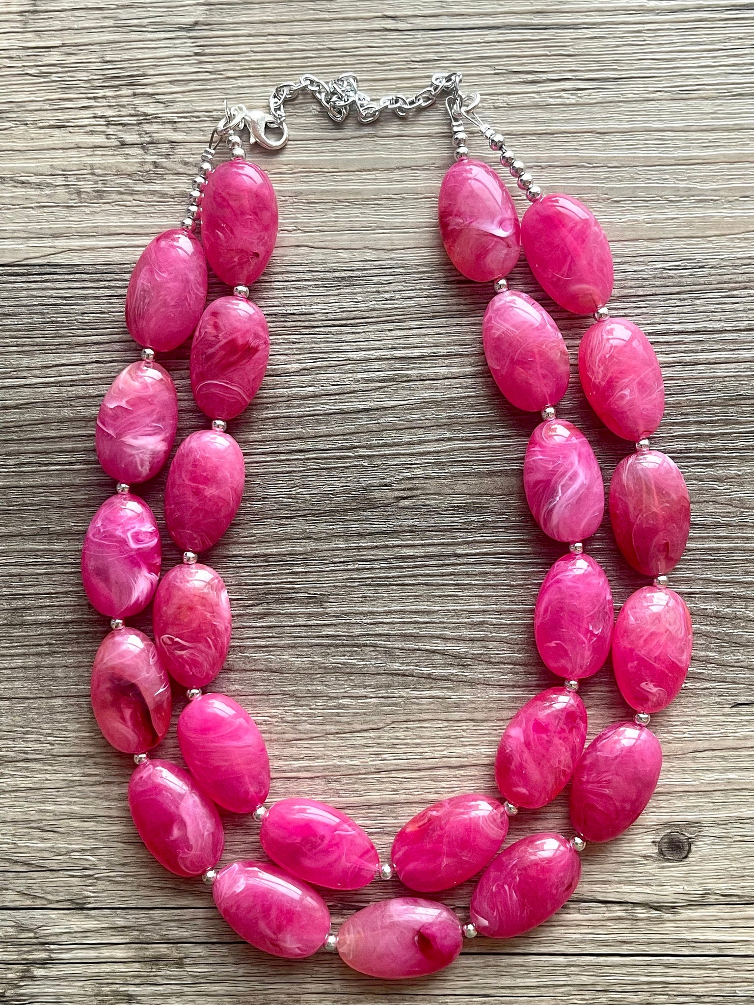 Aaishwarya Hot Pink Beaded Layered Chain Necklace For Women & Girls :  Amazon.in: Fashion