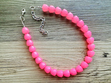 Load image into Gallery viewer, Gumdrop Bead Pink Necklace, Single Strand Statement Jewelry, hot pink Chunky bib bridesmaid everyday bubble jewelry earrings