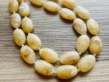 Load image into Gallery viewer, Champagne Chunky Statement Necklace, Big beaded jewelry, light brown statement, chunky champagne jewelry, beaded jewelry, big beaded tan
