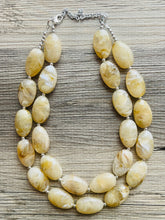 Load image into Gallery viewer, Champagne Chunky Statement Necklace, Big beaded jewelry, light brown statement, chunky champagne jewelry, beaded jewelry, big beaded tan