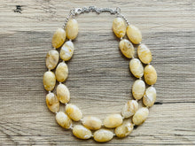 Load image into Gallery viewer, Champagne Chunky Statement Necklace, Big beaded jewelry, light brown statement, chunky champagne jewelry, beaded jewelry, big beaded tan