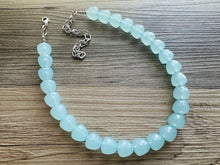 Load image into Gallery viewer, Gumdrop Bead Light Blue Necklace, Single Strand Statement Jewelry, periwinkle Chunky bib bridesmaid everyday bubble jewelry earrings