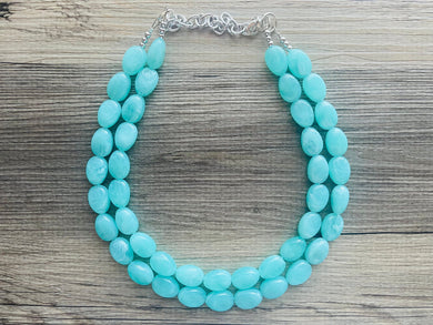 SpearMint 2 strand Statement Necklace, Chunky Beaded Necklace, Mint Green Jewelry, Spring Jewelry, green thick Necklace, green beaded mint