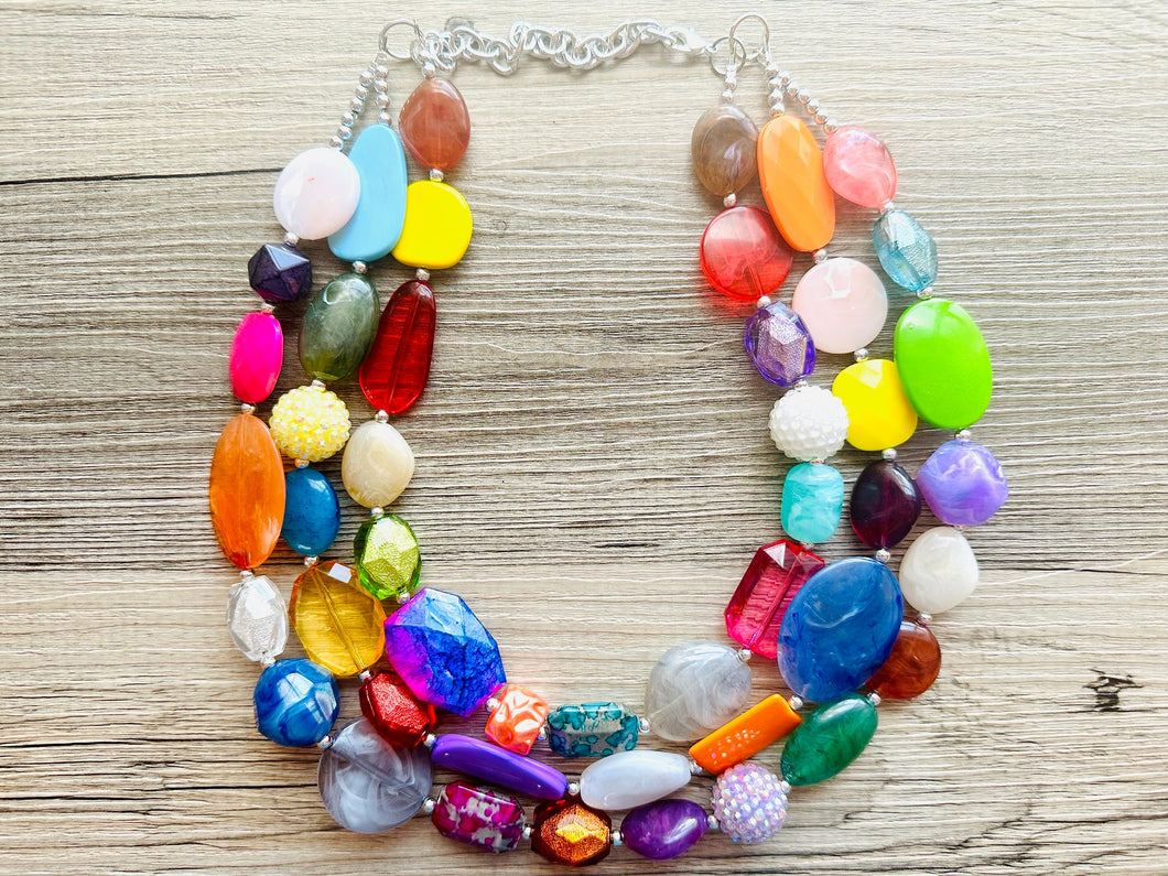 Positano - 8-10mm hand-knotted semiprecious gemstone rainbow bead neck –  Costa Blanca Designs