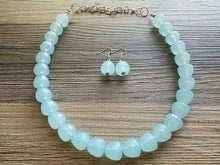 Load image into Gallery viewer, Gumdrop Bead Light Blue Necklace, Single Strand Statement Jewelry, periwinkle Chunky bib bridesmaid everyday bubble jewelry earrings