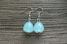 Load image into Gallery viewer, Gumdrop Bead Light Blue Necklace, Single Strand Statement Jewelry, periwinkle Chunky bib bridesmaid everyday bubble jewelry earrings