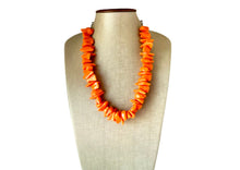 Load image into Gallery viewer, Orange Geometric Single Strand Big Beaded Statement Necklace, orange Jewelry, orange beaded necklace, orange bridesmaid necklace jewelry