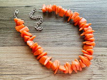 Load image into Gallery viewer, Orange Geometric Single Strand Big Beaded Statement Necklace, orange Jewelry, orange beaded necklace, orange bridesmaid necklace jewelry