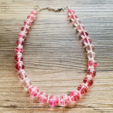 Load image into Gallery viewer, Sweetheart blush pink Single Strand Big Beaded Statement Necklace, pink Jewelry, pink beaded necklace, bridesmaid necklace, Valentine