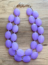 Load image into Gallery viewer, Purple Paradise chunky statement necklace, lavender big bead jewelry gifts for women, bib jewelry Multi-Strand necklace beaded