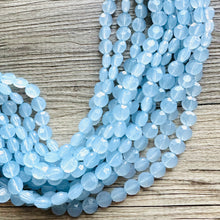 Load image into Gallery viewer, Vintage 11 Strand Light Blue Breeze Beaded Necklace jewelry, beaded chunky statement necklace, aqua bridesmaid necklace, bridal jewelry