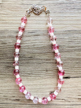 Load image into Gallery viewer, Sweetheart blush pink Single Strand Big Beaded Statement Necklace, pink Jewelr, pink beaded necklace, bridesmaid necklace, Valentine