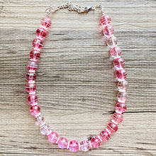 Load image into Gallery viewer, Sweetheart blush pink Single Strand Big Beaded Statement Necklace, pink Jewelry, pink beaded necklace, bridesmaid necklace, Valentine