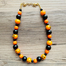 Load image into Gallery viewer, Pumpkin Orange Fall Statement Necklace, Single Strand Necklace, fall colors, orange necklace, Halloween necklace, halloween jewelry