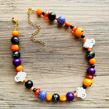 Load image into Gallery viewer, Pumpkin Orange Fall Statement Necklace, Single Strand Necklace, fall colors, orange necklace, Halloween necklace, halloween jewelry