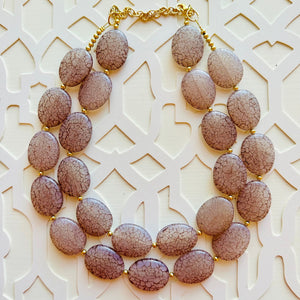 Fall Crackle Coffee chunky necklace, brown beaded jewelry, resin beaded Mocha necklace, brown beaded necklace, cinnamon necklace