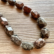 Load image into Gallery viewer, Natural Opal Beaded necklace, 1 strand Statement Necklace, Chunky Bib Single Jewelry stone jewelry, gemstone layering black stone bead