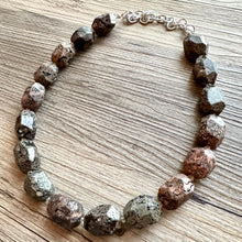 Load image into Gallery viewer, Natural Opal Beaded necklace, 1 strand Statement Necklace, Chunky Bib Single Jewelry stone jewelry, gemstone layering black stone bead