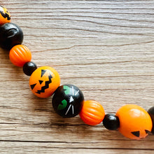 Load image into Gallery viewer, Pumpkin Orange Fall Statement Necklace, Single Strand Necklace, fall colors, orange necklace, Halloween necklace, halloween jewelry