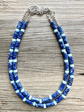 Load image into Gallery viewer, Natural Lapis Lazuli Beaded 1 strand Statement Necklace, Chunky Bib Single Jewelry stone jewelry, gemstone layering dark blue navy